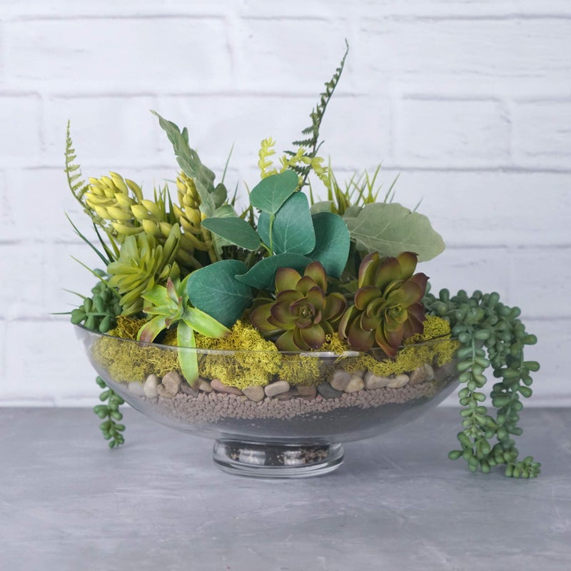 CYS EXCEL Glass Decorative Footed Bowl (H:4.5" D:12") | Fruit Display & Terrarium Bowl | Compote Vase & Kitchen Table Centerpiece - Image 5